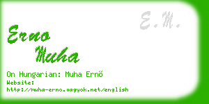erno muha business card