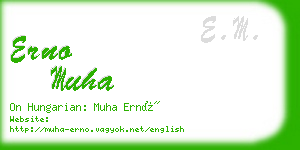 erno muha business card